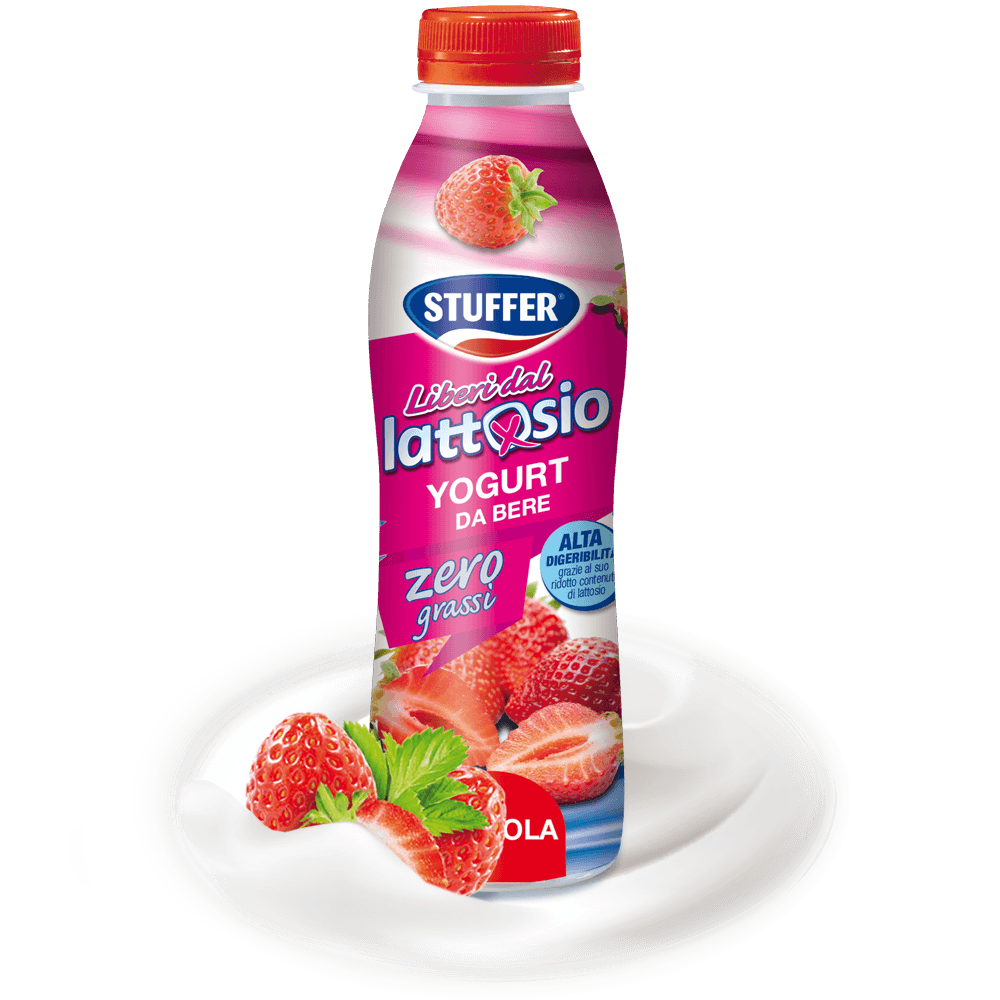 Liberi Dal Lattosio Yogurt Magro Da Bere 500g Fragola Stuffer